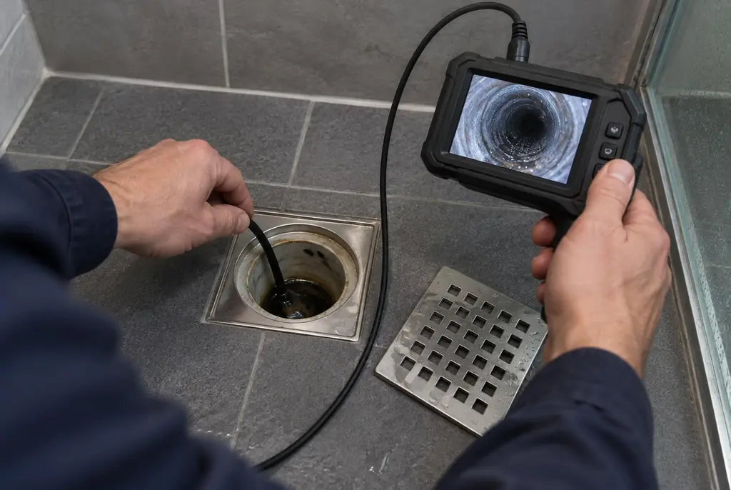 Lekdetectie Blaricum – endoscoop-inspectie in een douchegoot